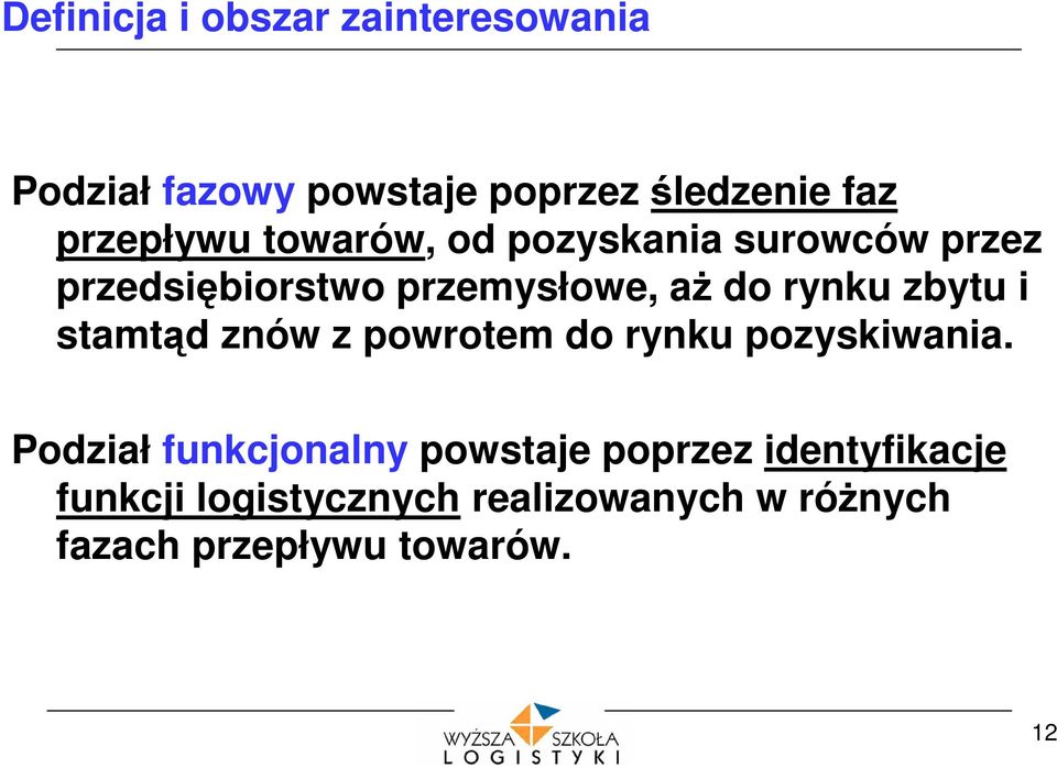 rynku zbytu i stamtąd znów z powrotem do rynku pozyskiwania.