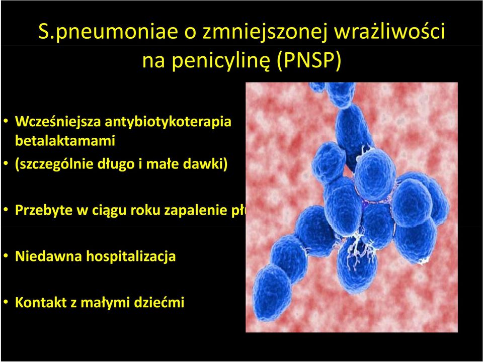 długo i małe dawki) na penicylinę (PNSP) Przebyte w ciągu