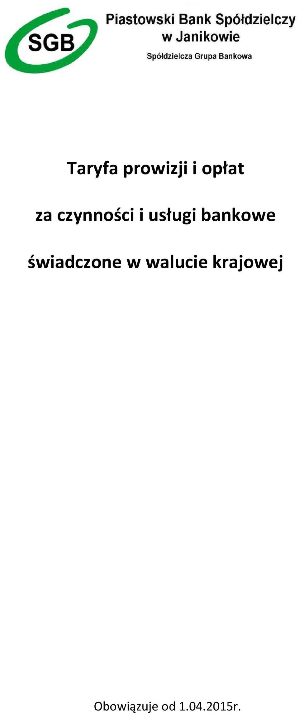 świadczone w walucie