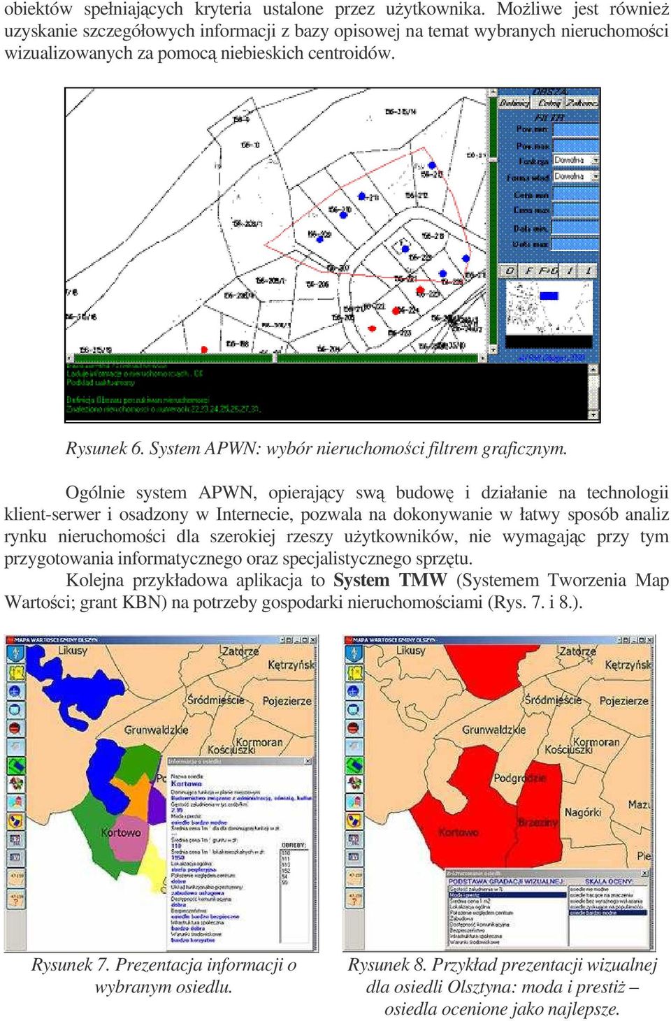 System APWN: wybór nieruchomoci filtrem graficznym.