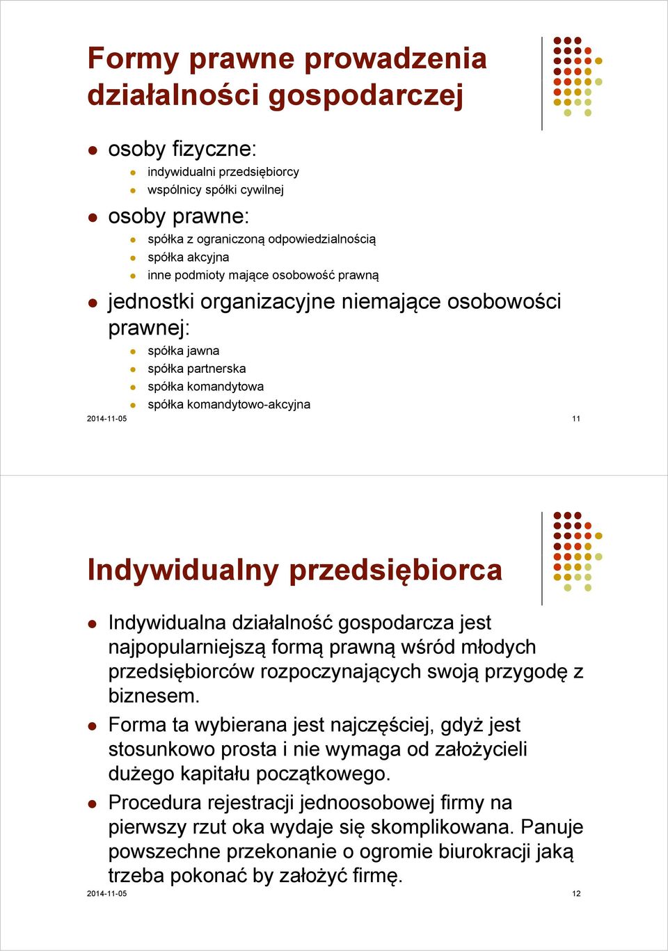 przedsiębiorca Indywidualna działalność gospodarcza jest najpopularniejszą formą prawną wśród młodych przedsiębiorców rozpoczynających swoją przygodę z biznesem.