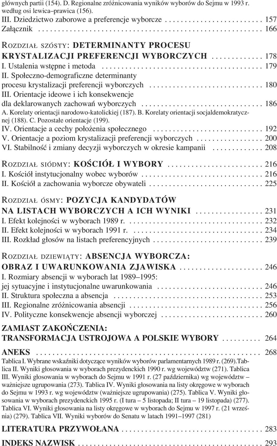 Spo³eczno-demograficzne determinanty procesu krystalizacji preferencji wyborczych............................. 180 III. Orientacje ideowe i ich konsekwencje dla deklarowanych zachowañ wyborczych.