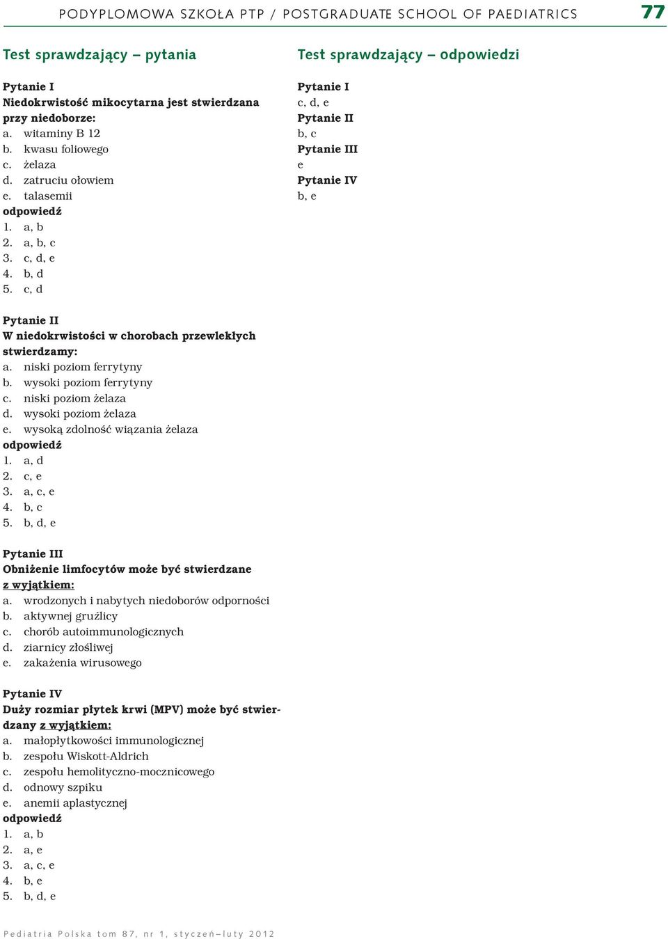 PAEDIATRICS 77 Test