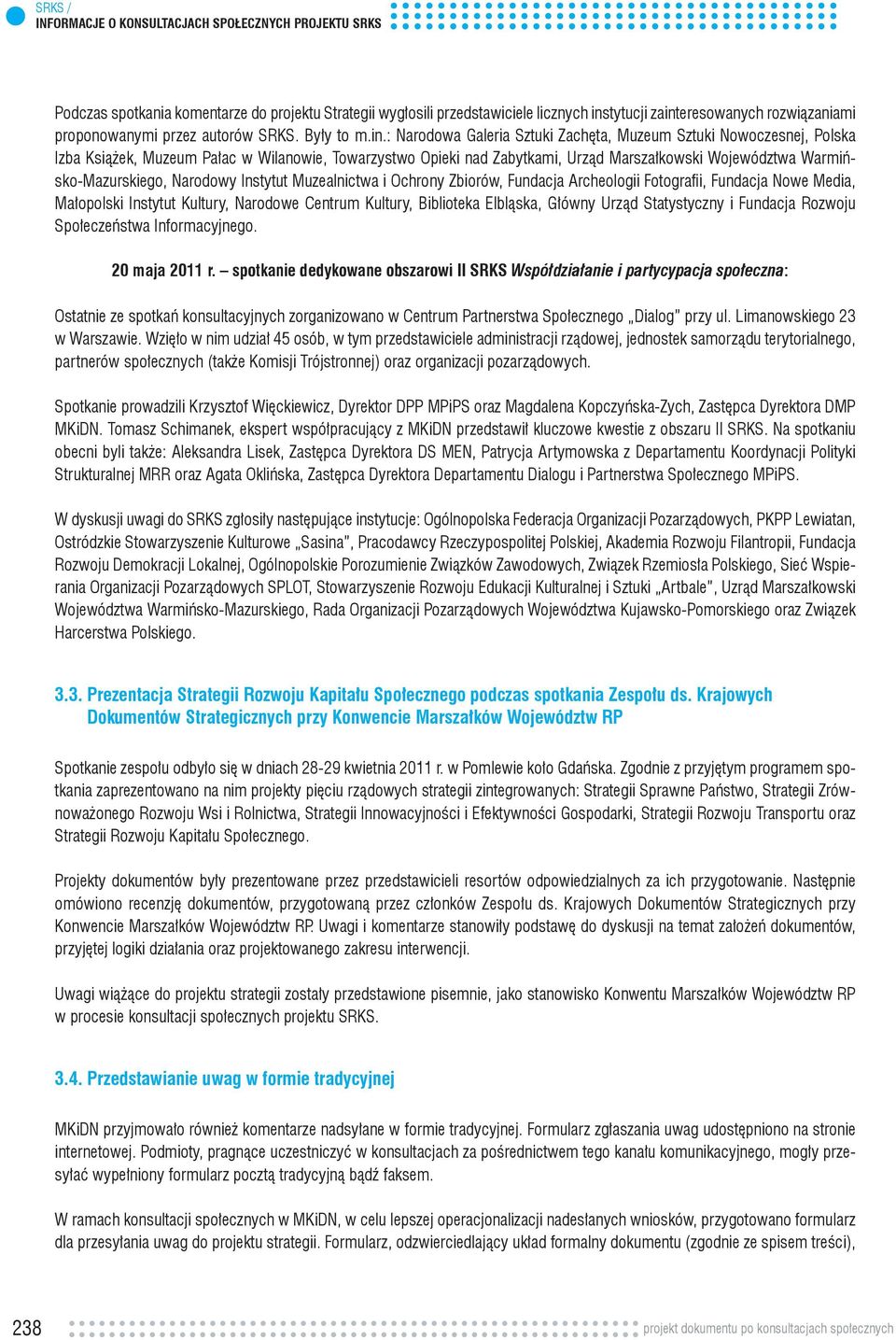 : Narodowa Galeria Sztuki Zachęta, Muzeum Sztuki Nowoczesnej, Polska Izba Książek, Muzeum Pałac w Wilanowie, Towarzystwo Opieki nad Zabytkami, Urząd Marszałkowski Województwa Warmińsko-Mazurskiego,