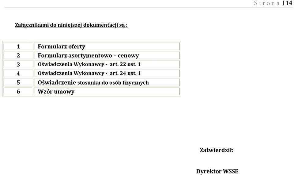 Wykonawcy - art. 22 ust. 1 4 Oświadczenia Wykonawcy - art. 24 ust.