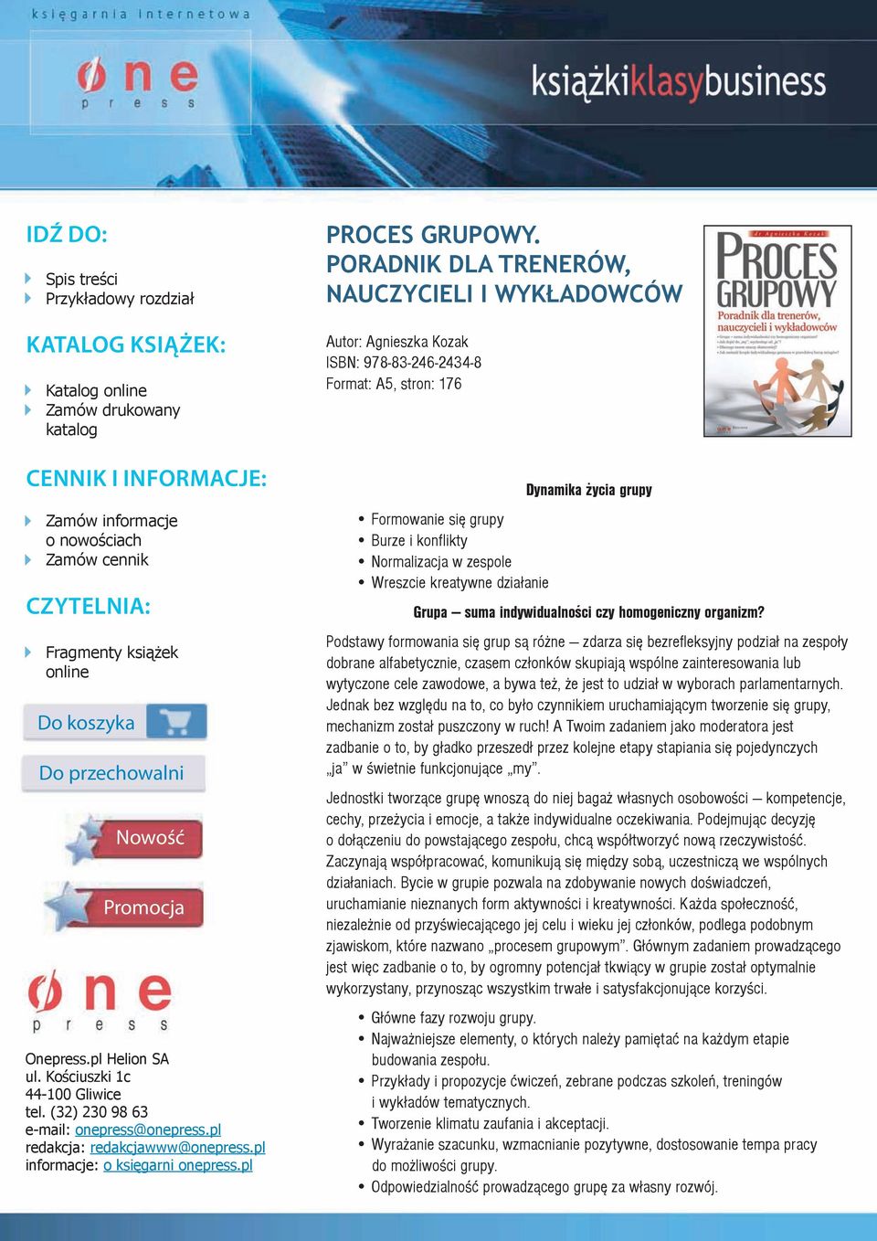 pl informacje: o księgarni onepress.pl PROCES GRUPOWY.