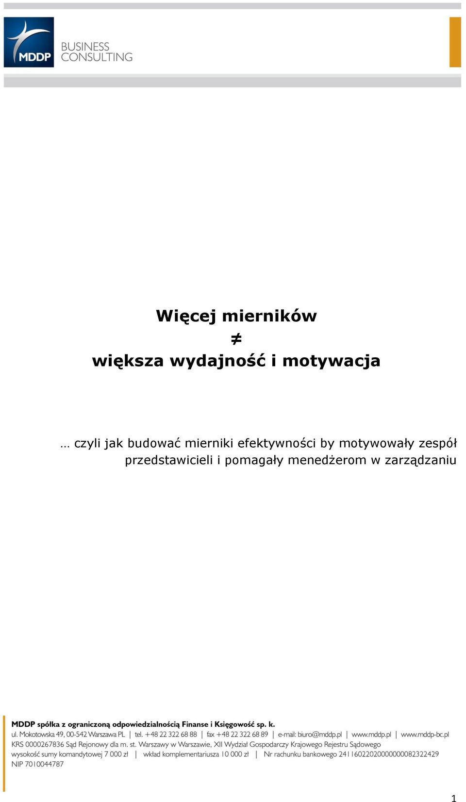 efektywności by motywowały zespół