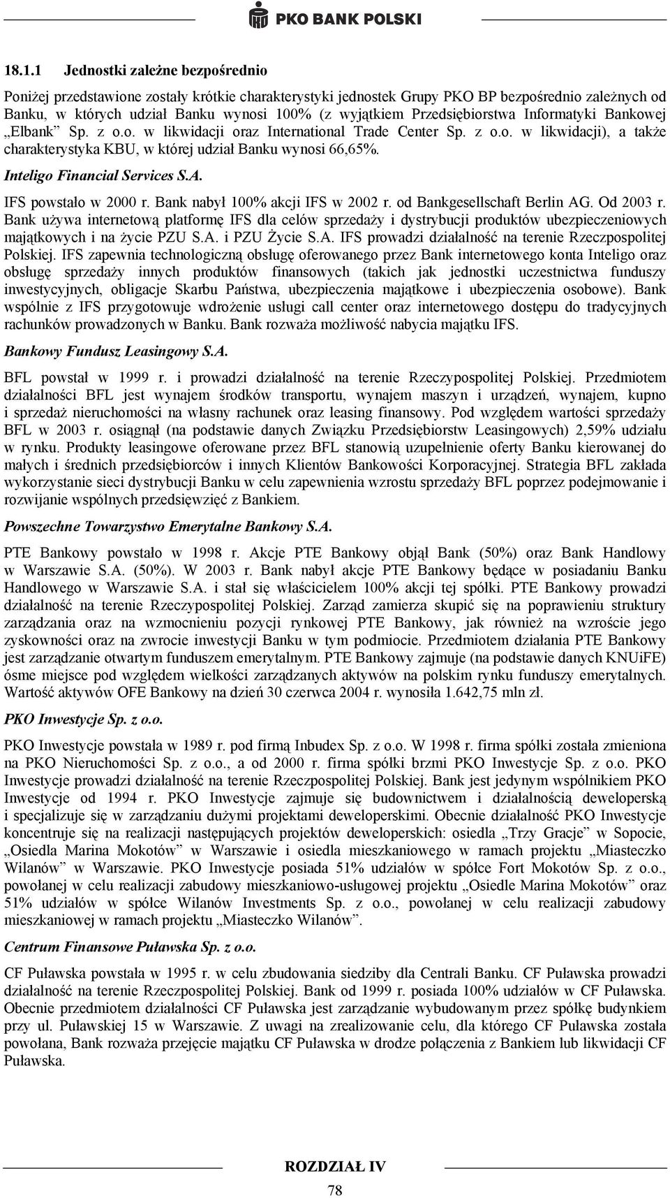 Inteligo Financial Services S.A. IFS powstało w 2000 r. Bank nabył akcji IFS w 2002 r. od Bankgesellschaft Berlin AG. Od 2003 r.