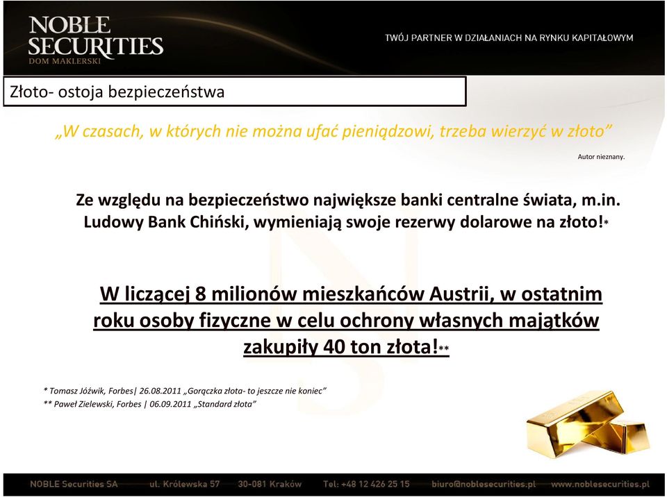 Ludowy Bank Chiński, wymieniają swoje rezerwy dolarowe na złoto!
