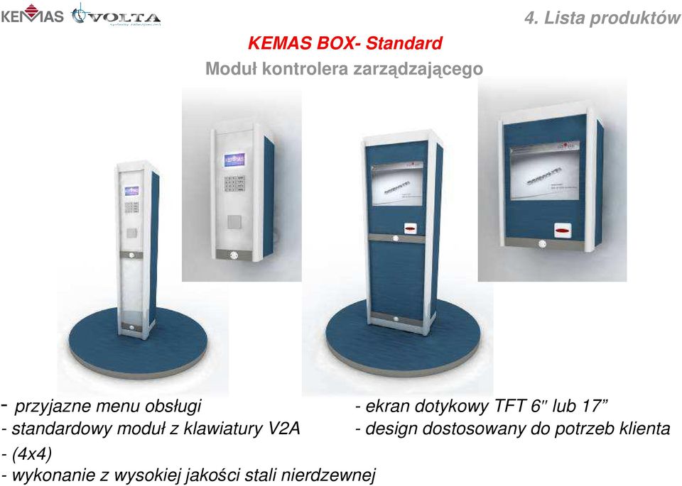 lub 17 - standardowy moduł z klawiatury V2A - design dostosowany