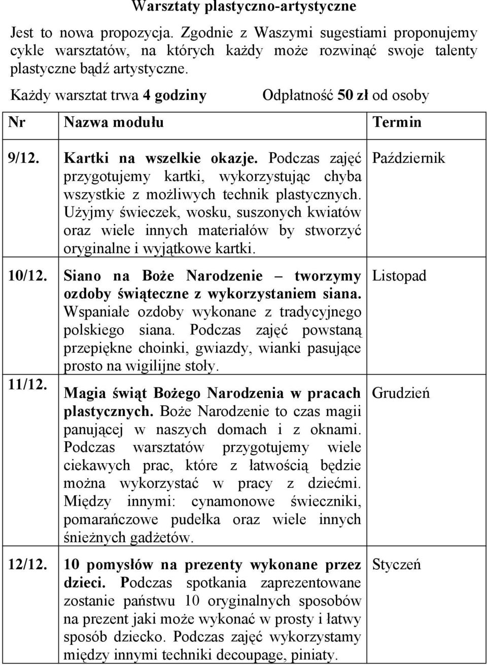 Podczas zajęć przygotujemy kartki, wykorzystując chyba wszystkie z możliwych technik plastycznych.