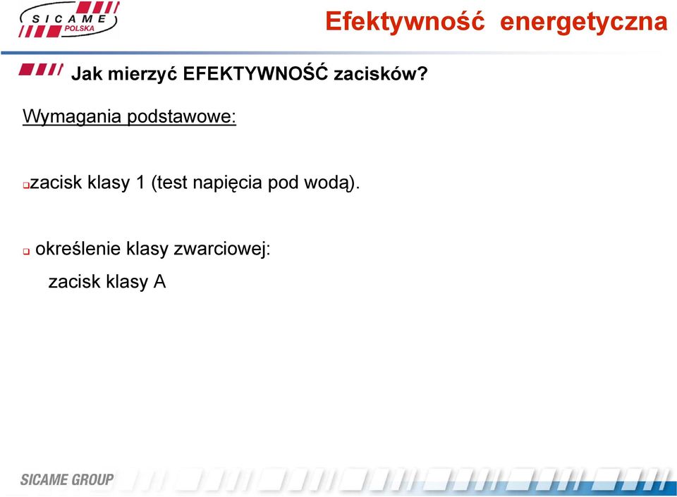 energetyczna zacisk klasy 1 (test