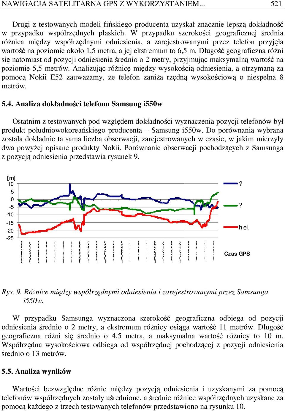 Długość geograficzna róŝni się natomiast od pozycji odniesienia średnio o metry, przyjmując maksymalną wartość na poziomie, metrów.