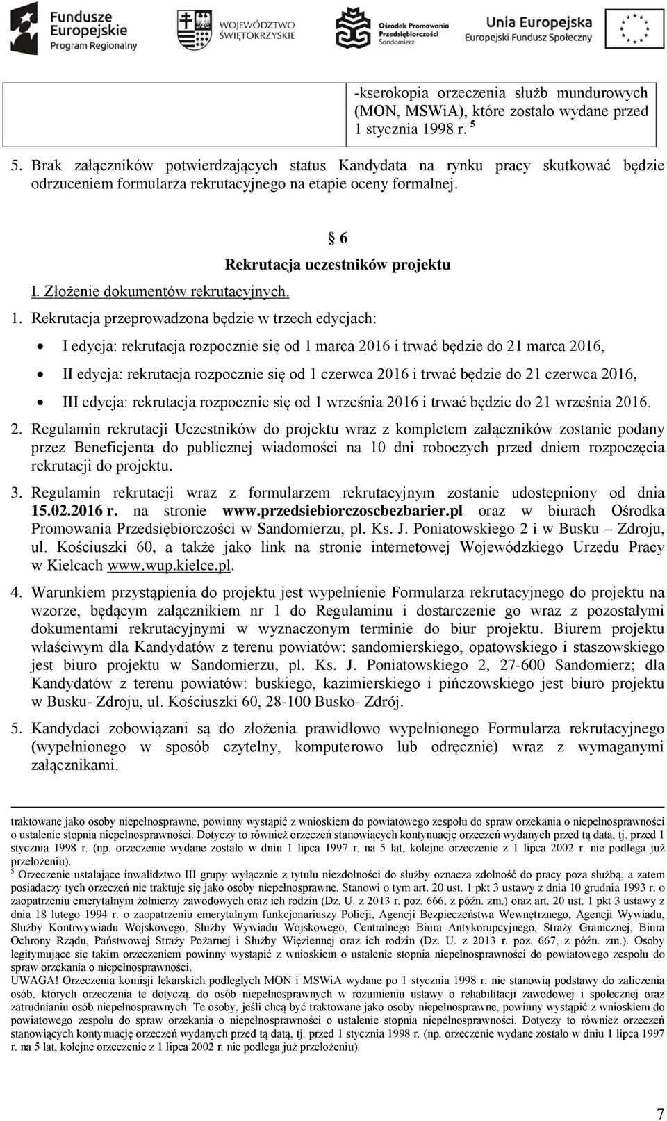 6 Rekrutacja uczestników projektu 1.