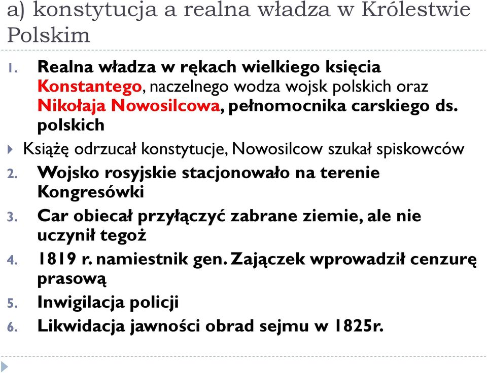 carskiego ds. polskich Książę odrzucał konstytucje, Nowosilcow szukał spiskowców 2.