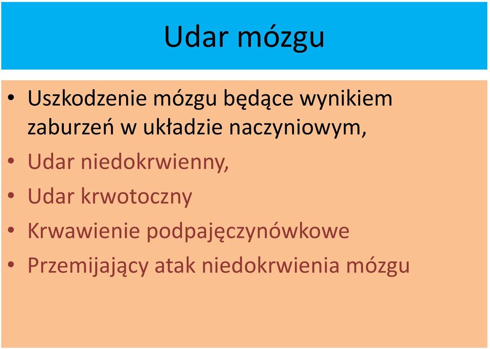 niedokrwienny, Udar krwotoczny Krwawienie