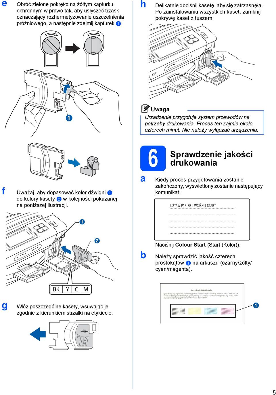 f Uwżj, y opsowć kolor źwigni o kolory ksety w kolejnośi pokznej n poniższej ilustrji.