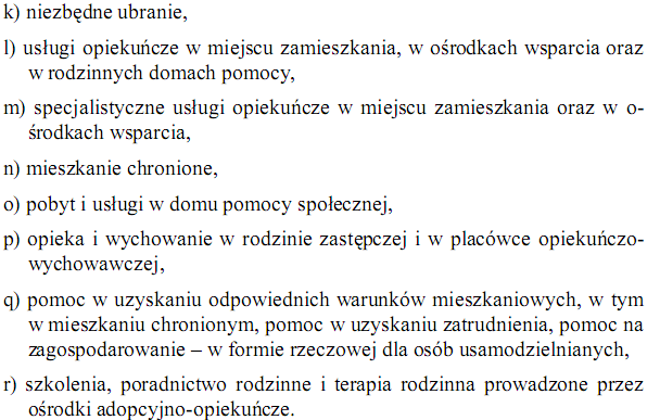 Świadczenia pomocy społecznej Ustawa o pomocy społecznej, 2004,