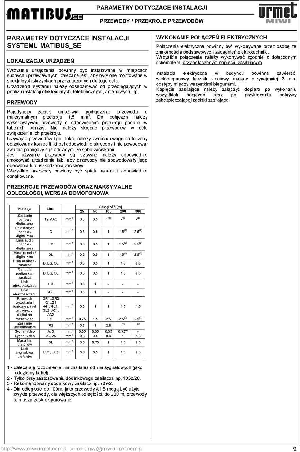 Urządzenia systemu należy odseparować od przebiegających w pobliżu instalacji elektrycznych, telefonicznych, antenowych, itp.