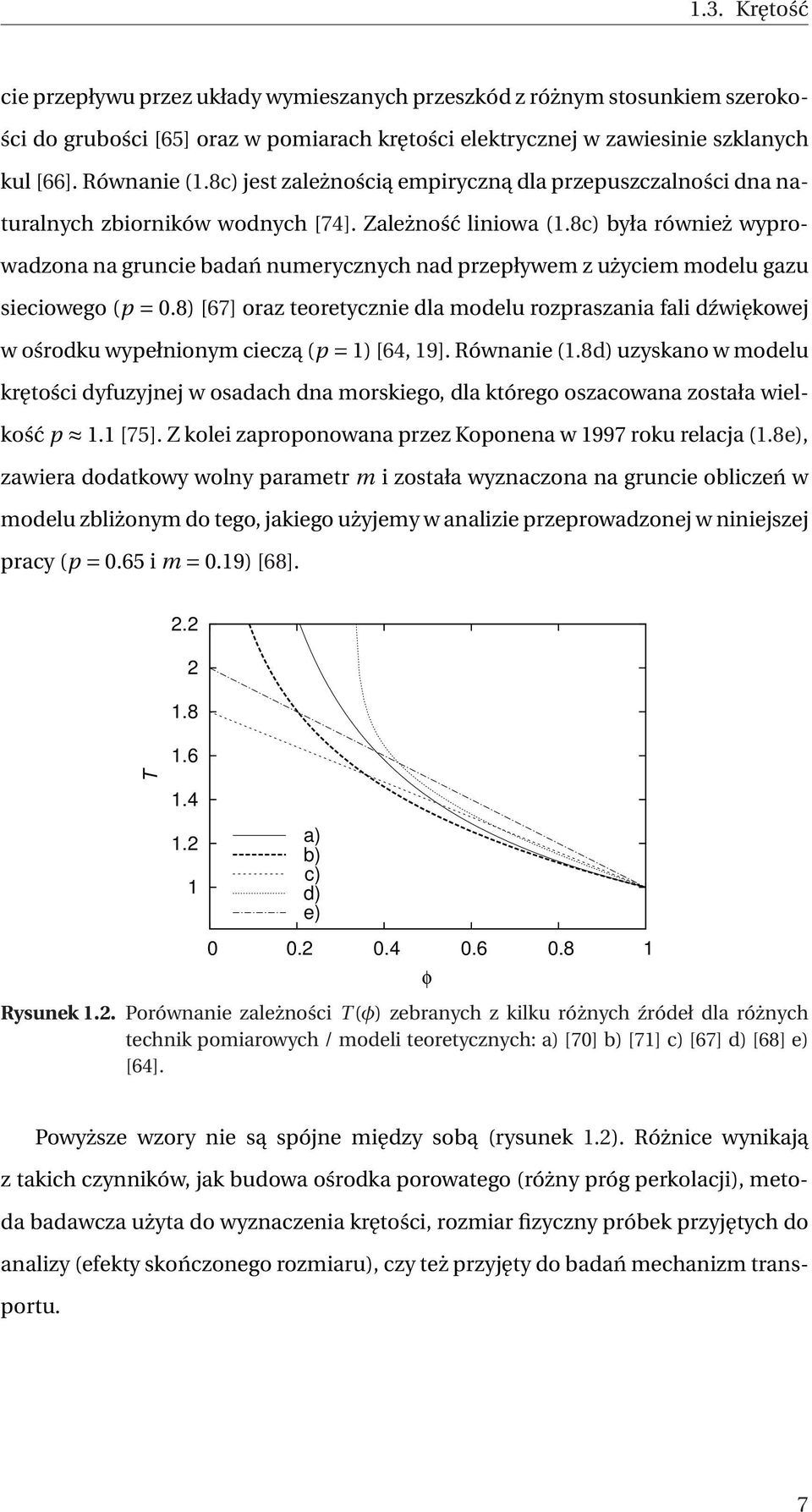 8c) była również wyprowadzona na gruncie badań numerycznych nad przepływem z użyciem modelu gazu sieciowego (p = 0.