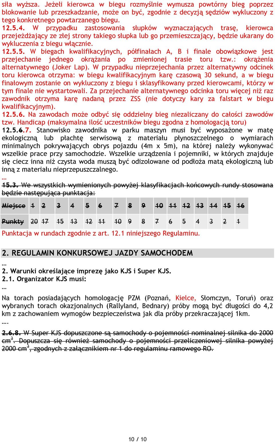 : okrążenia alternatywnego (Joker Lap).