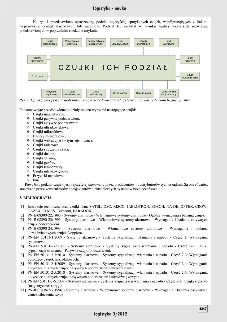 Uproszczony podział spotykanych czujek współpracujących z elektronicznymi systemami bezpieczeństwa Podsumowując przedstawione podziały moŝna wyróŝnić następujące czujki: Czujki magnetyczne, Czujki