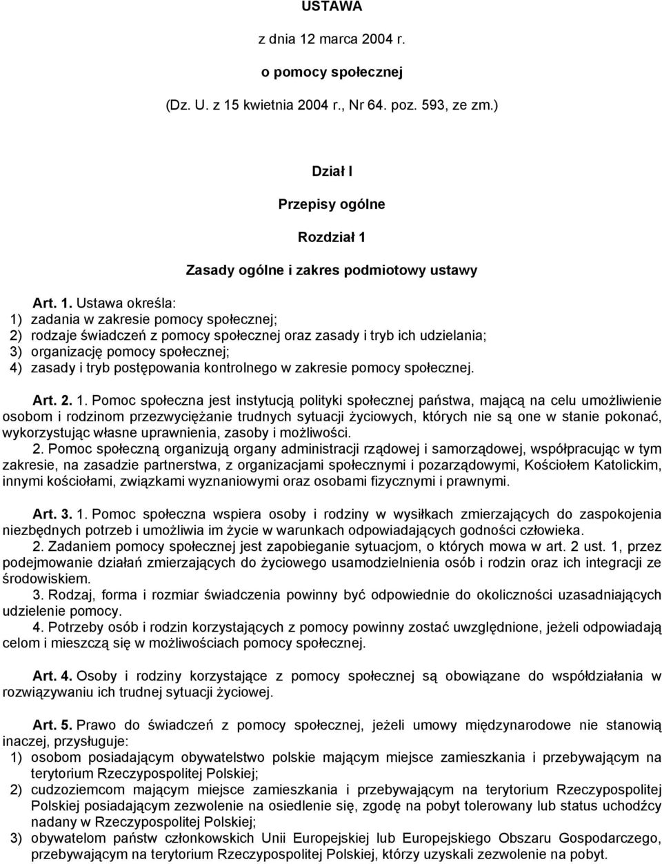 kwietnia 2004 r., Nr 64. poz. 593, ze zm.) Dział I Przepisy ogólne Rozdział 1 