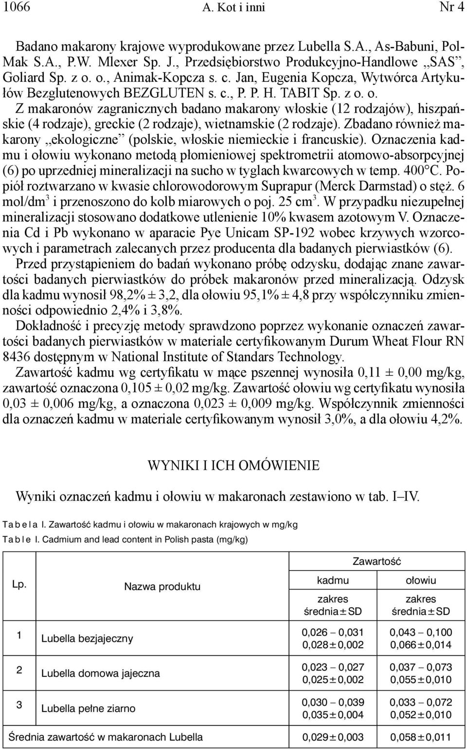 o. Z makaronów zagranicznych badano makarony włoskie (12 rodzajów), hiszpańskie (4 rodzaje), greckie (2 rodzaje), wietnamskie (2 rodzaje).