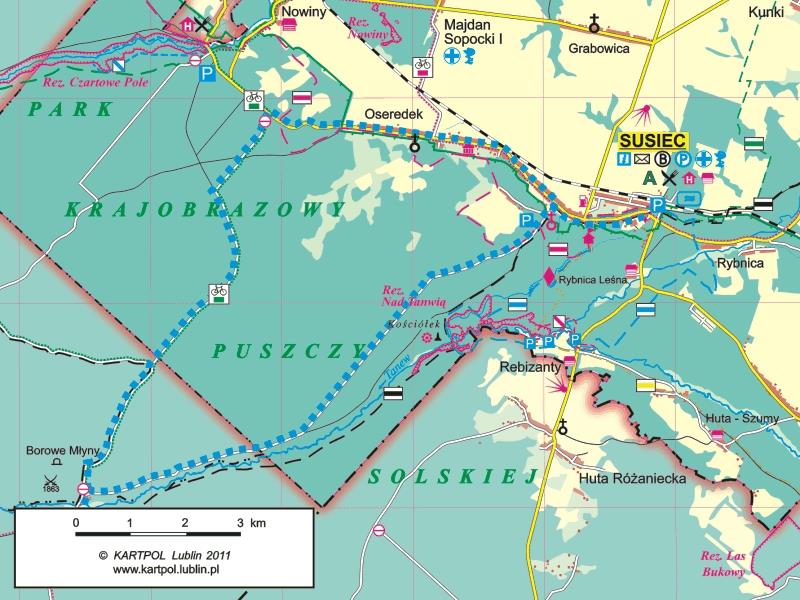 TRASA ROWEROWA: SUSIEC BŁUDEK REZ. CZARTOWE POLE Źródło: www.