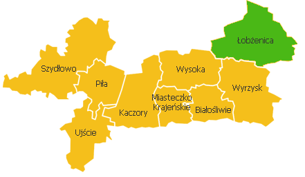 6 I.4. Obszar objęty prognozą. Obszar objęty niniejszą Prognozą położony jest w województwie wielkopolskim, w powiecie pilskim i obejmuje teren całej gminy Łobżenica.