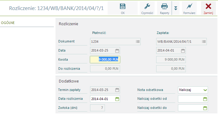 Rodzaj Rozliczenie/Rozliczenie zwrotu/razem. W buforze Pokazuje płatności będące w buforze (takich płatności nie można rozliczyć).