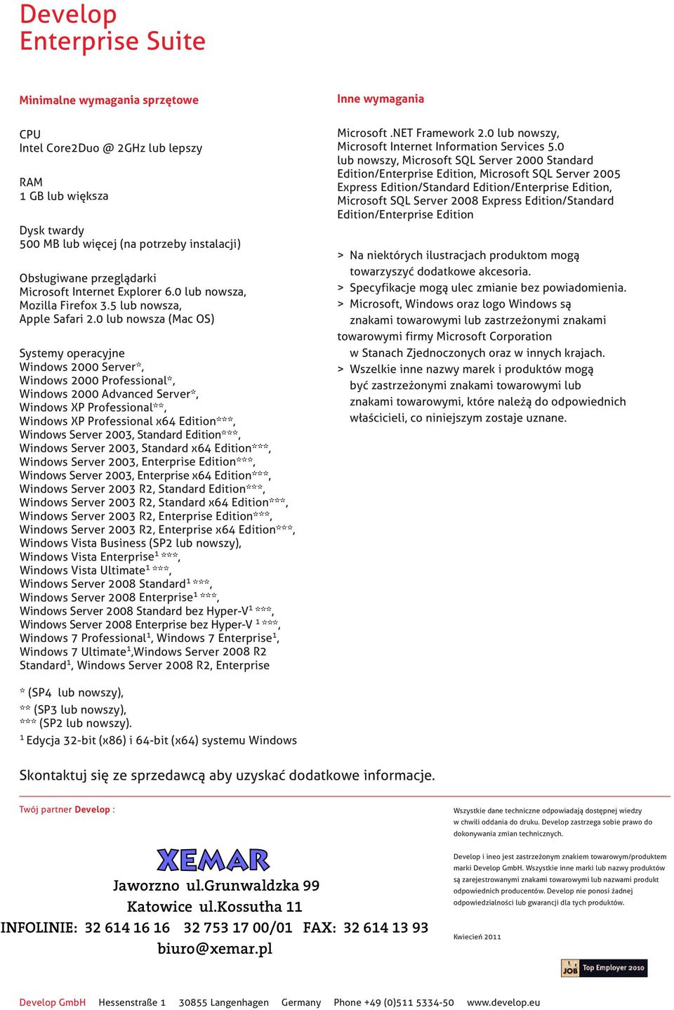 0 lub nowsza (Mac OS) Systemy operacyjne Windows 2000 Server*, Windows 2000 Professional*, Windows 2000 Advanced Server*, Windows XP Professional**, Windows XP Professional x64 Edition***, Windows