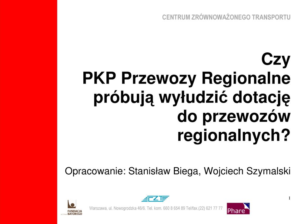 przewozów regionalnych?