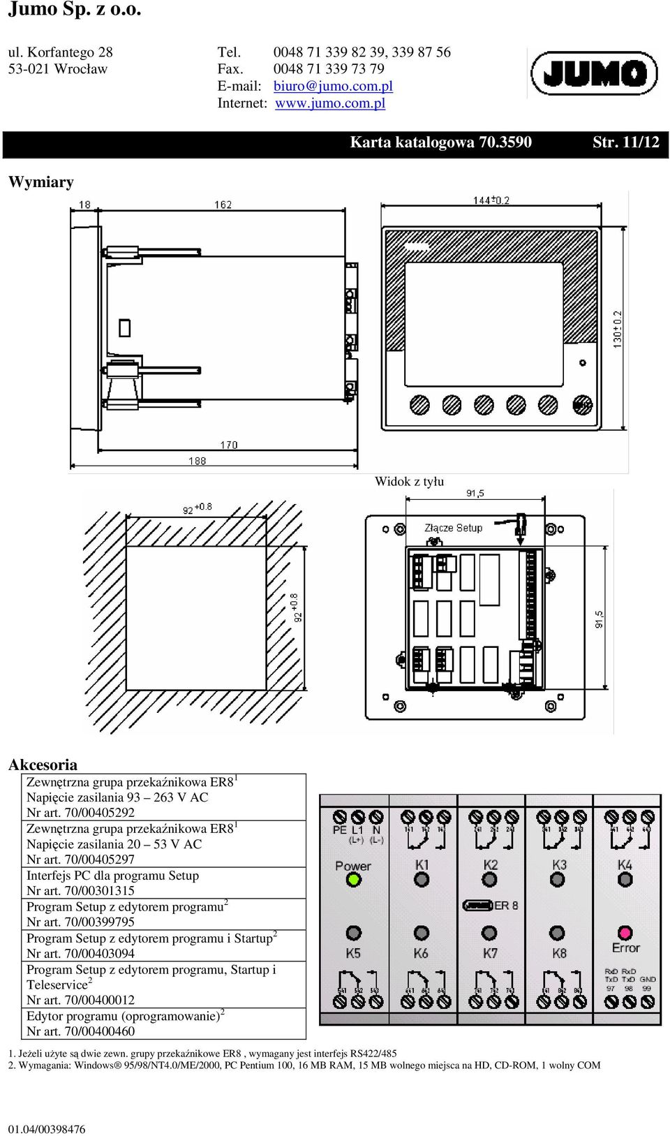70/00301315 Program Setup z edytorem programu 2 Nr art. 70/00399795 Program Setup z edytorem programu i Startup 2 Nr art.