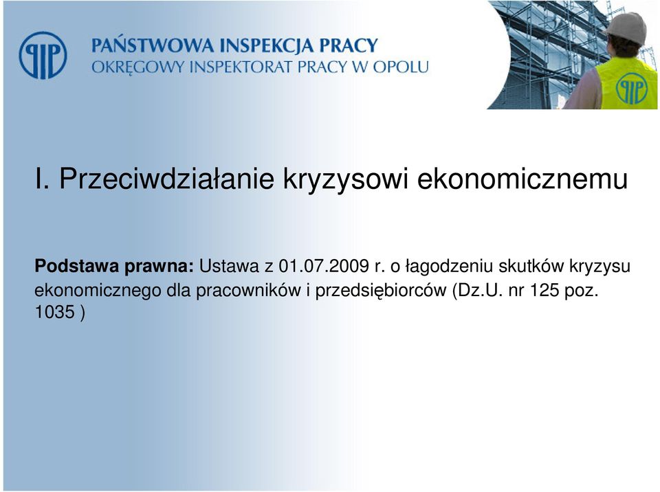 o łagodzeniu skutków kryzysu ekonomicznego dla