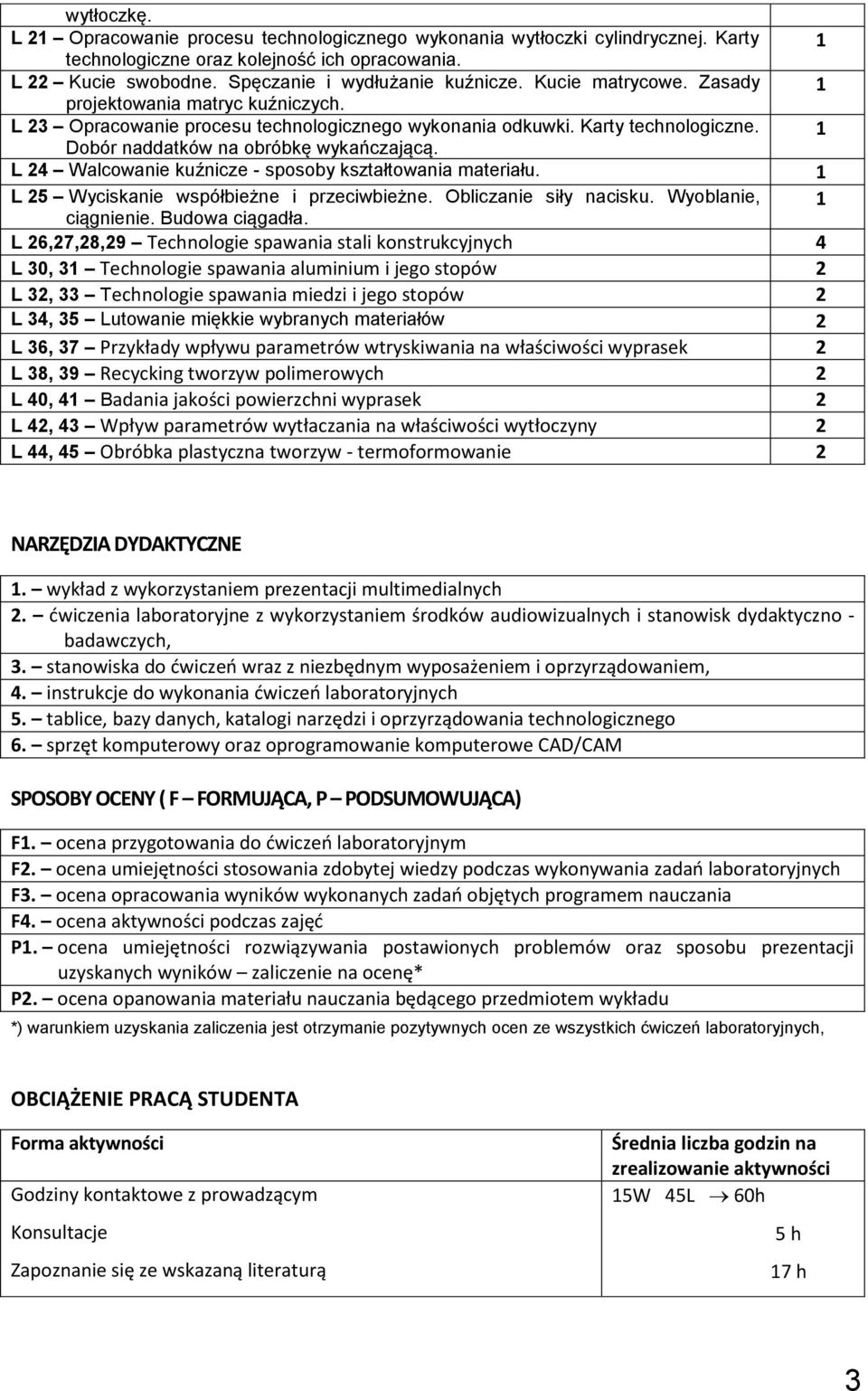 L 24 Walcowanie kuźnicze - sposoby kształtowania materiału. 1 L 25 Wyciskanie współbieżne i przeciwbieżne. Obliczanie siły nacisku. Wyoblanie, 1 ciągnienie. Budowa ciągadła.