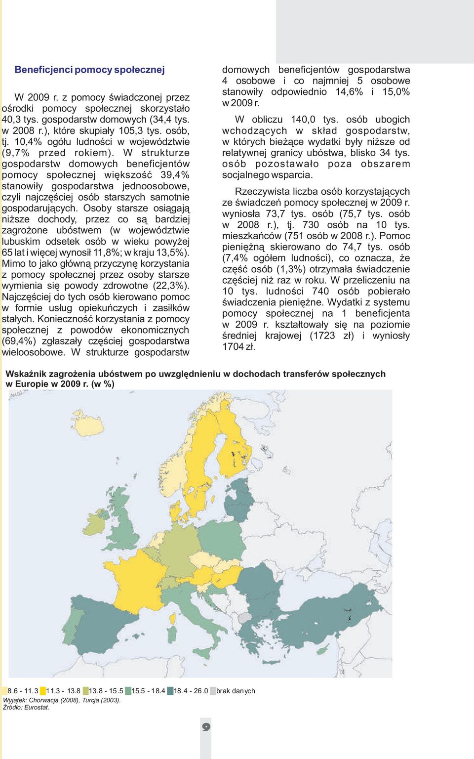 10,4% ogó³u ludnoœci w województwie w których bie ¹ce wydatki by³y ni sze od (9,7% przed rokiem). W strukturze relatywnej granicy ubóstwa, blisko 34 tys.