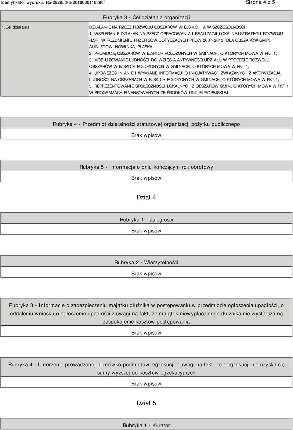 PROMOCJĘ OBSZARÓW WIEJSKICH POŁOŻONYCH W GMINACH, O KTÓRYCH MOWA W PKT 1, 3.