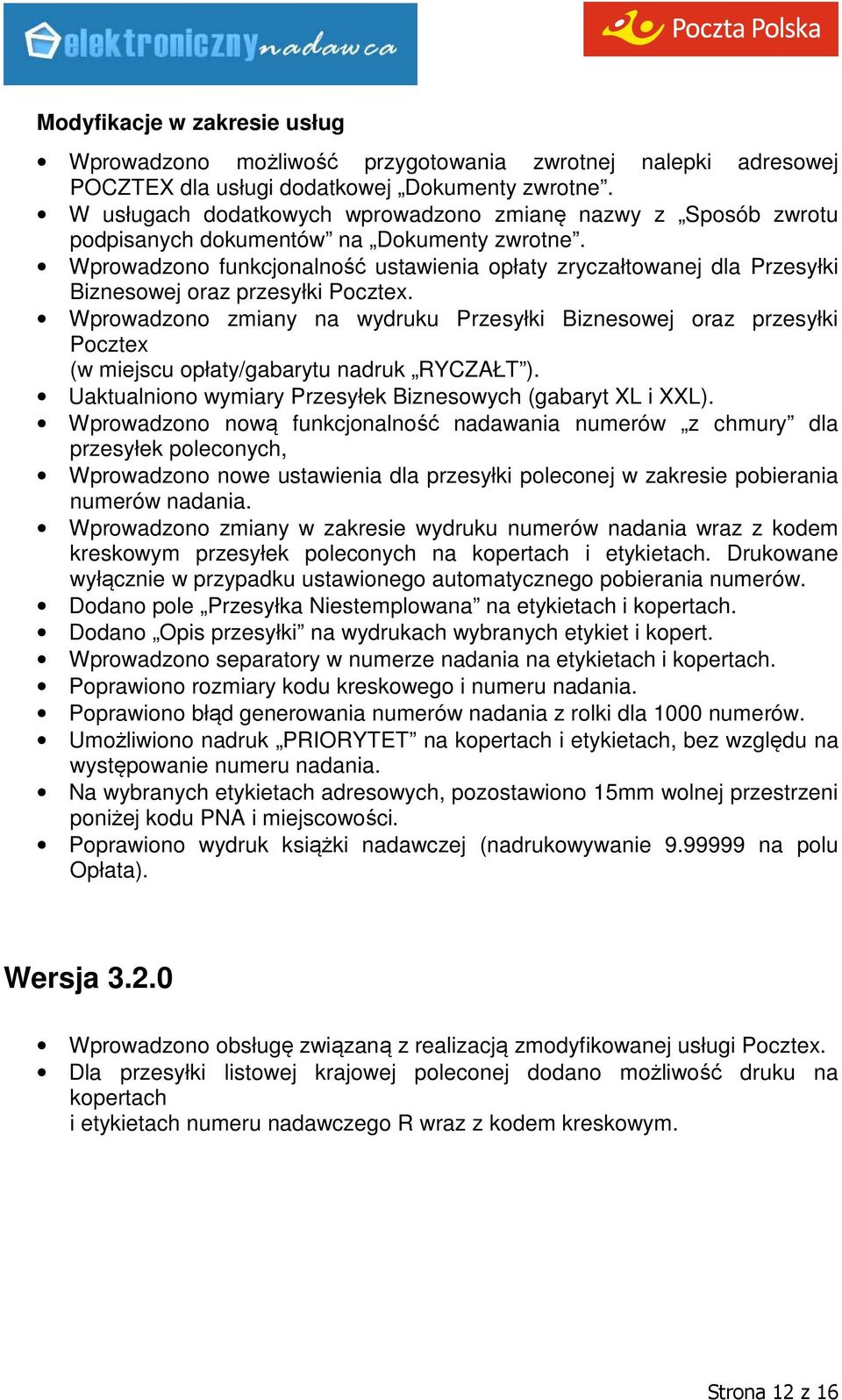 Wprowadzono funkcjonalność ustawienia opłaty zryczałtowanej dla Przesyłki Biznesowej oraz przesyłki Pocztex.