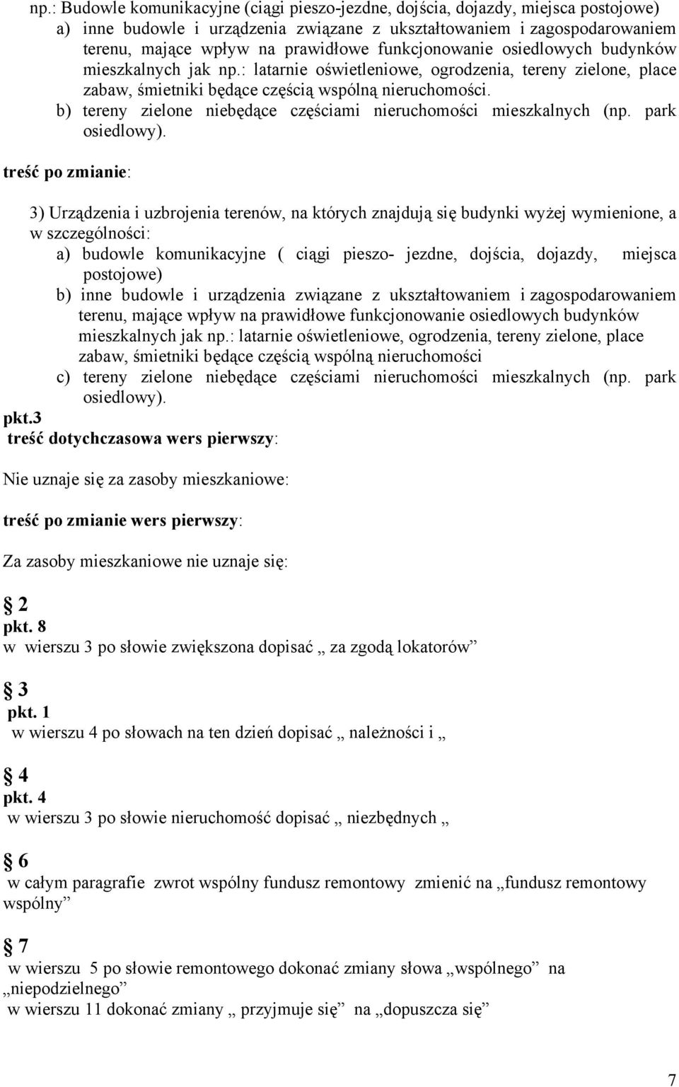 b) tereny zielone niebędące częściami nieruchomości mieszkalnych (np. park osiedlowy).