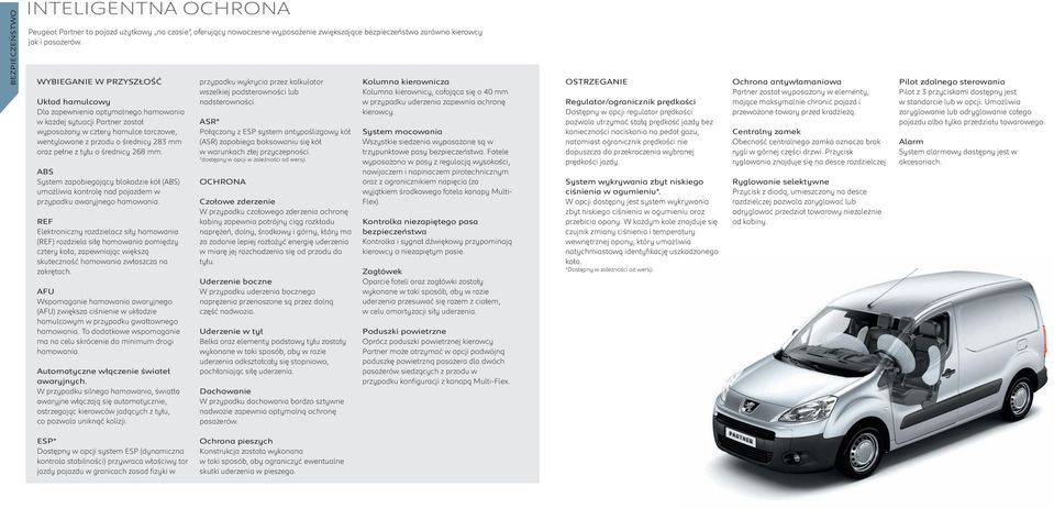 z tyłu o średnicy 268 mm. ABS System zapobiegający blokadzie kół (ABS) umożliwia kontrolę nad pojazdem w przypadku awaryjnego hamowania.