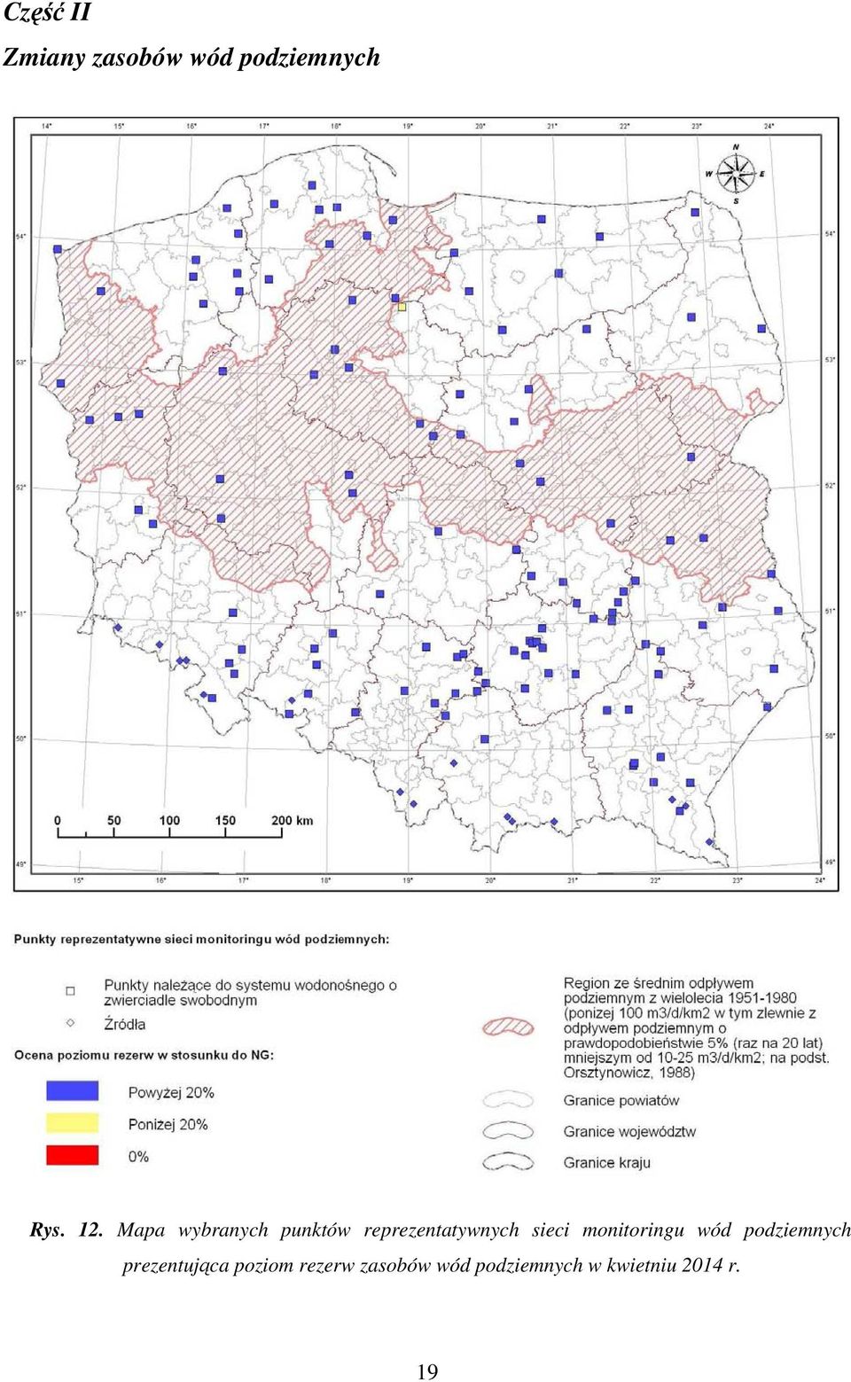 monitoringu wód podziemnych prezentująca poziom