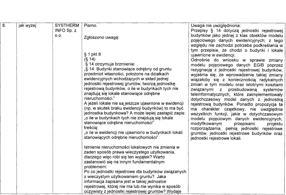 budynkach tych nie znajdują się lokale stanowiące odrębne nieruchomości." A jeżeli lokale nie są jeszcze ujawnione w ewidencji (np. w skutek braku ewidencji budynków) to ma być jednostka budynkowa?