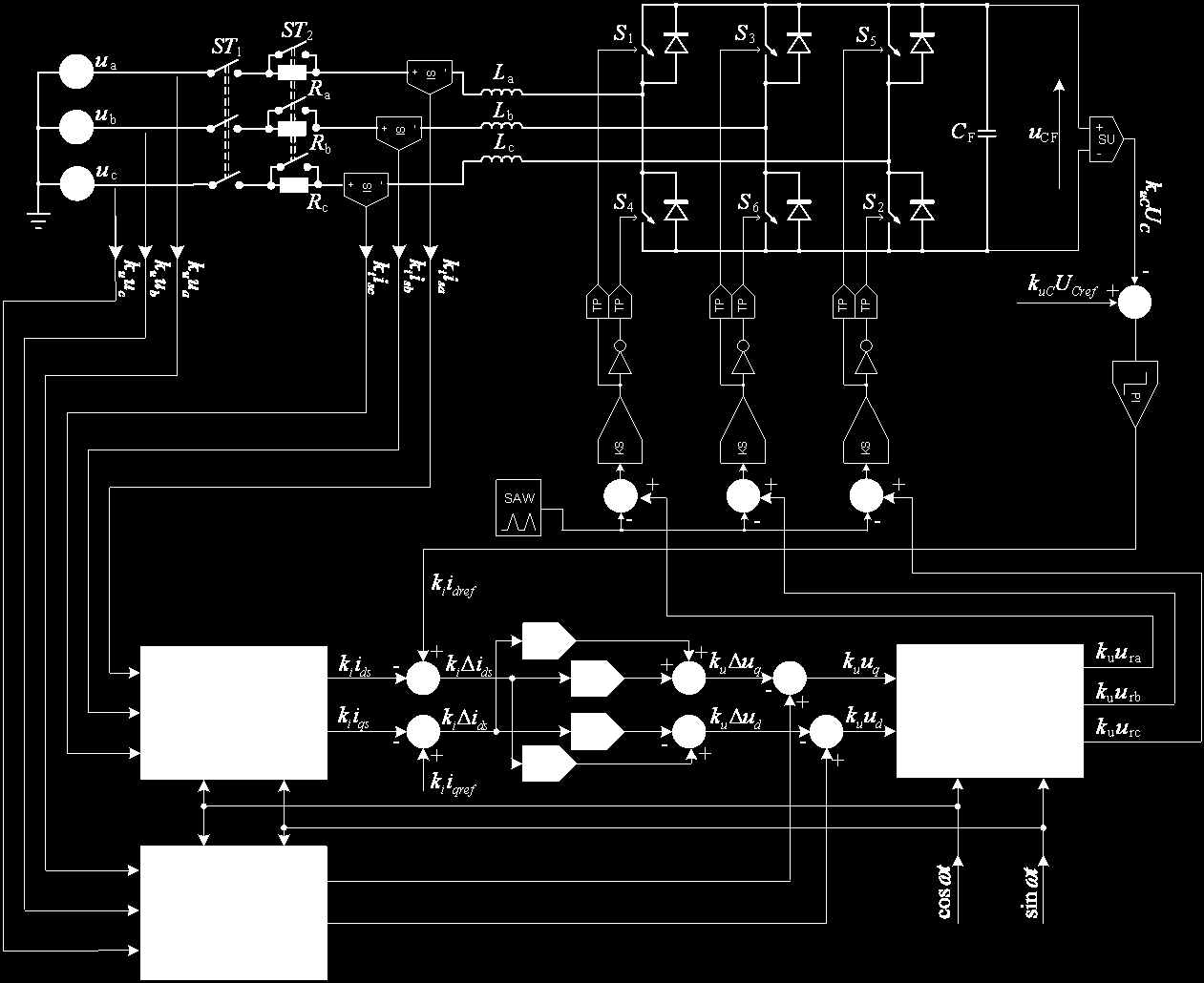 Na rysunku 2 przedstawiono schemat blokowy układu regulacji wraz z obwodem mocy.