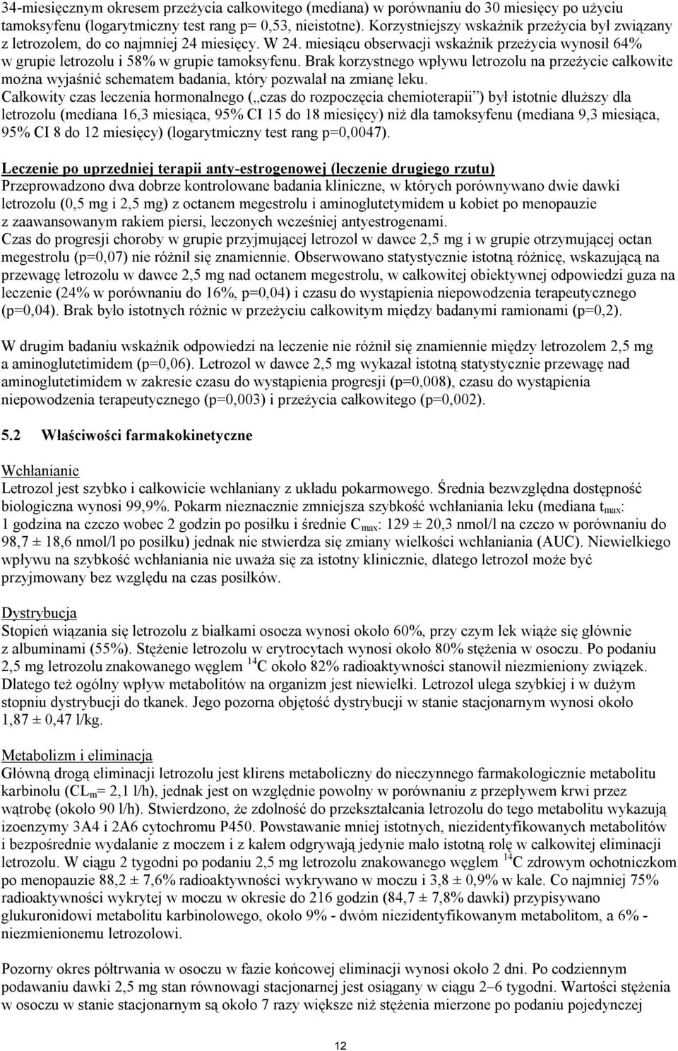 Brak korzystnego wpływu letrozolu na przeżycie całkowite można wyjaśnić schematem badania, który pozwalał na zmianę leku.