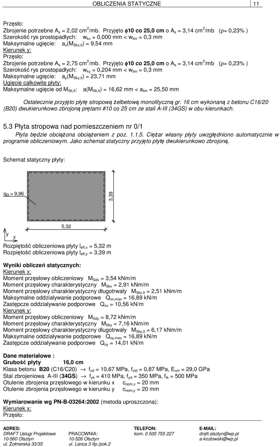 potrzebne A s = 2,75 cm 2 /mb.