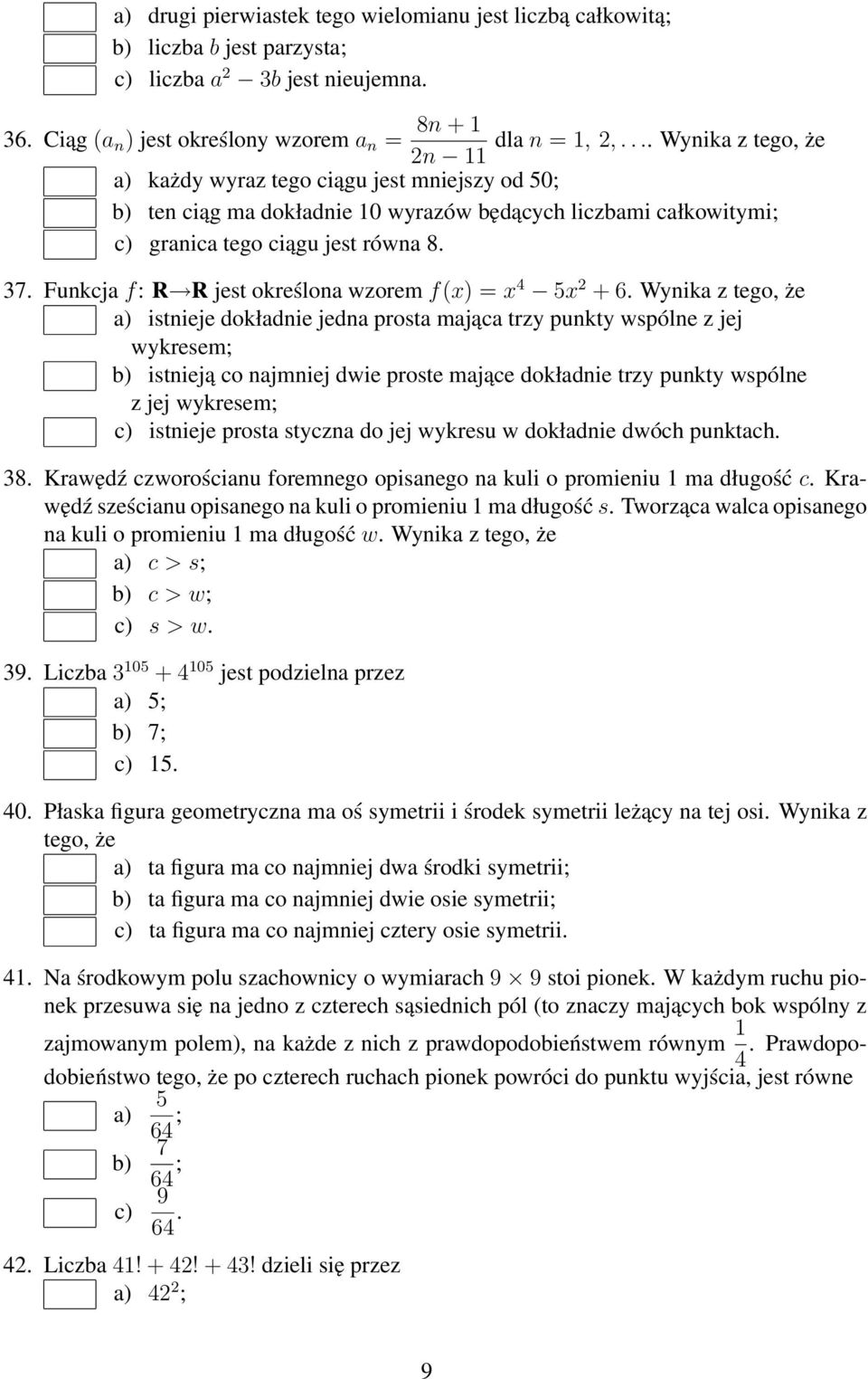 Funkcja f: R R jest określona wzorem f(x) = x 4 5x 2 + 6.