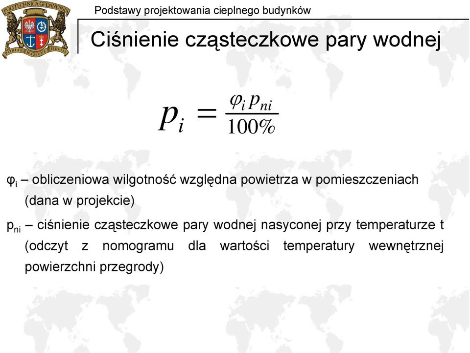 ciśnienie cząsteczkowe pary wodnej nasyconej przy temperaturze t