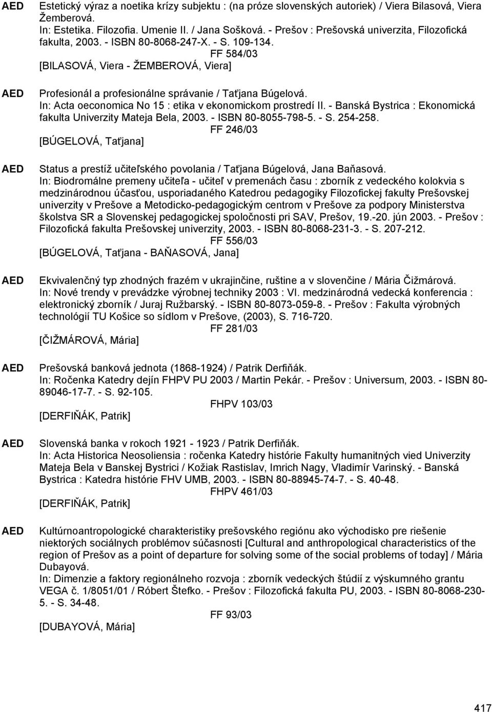 In: Acta oeconomica No 15 : etika v ekonomickom prostredí II. - Banská Bystrica : Ekonomická fakulta Univerzity Mateja Bela, 2003. - ISBN 80-8055-798-5. - S. 254-258.