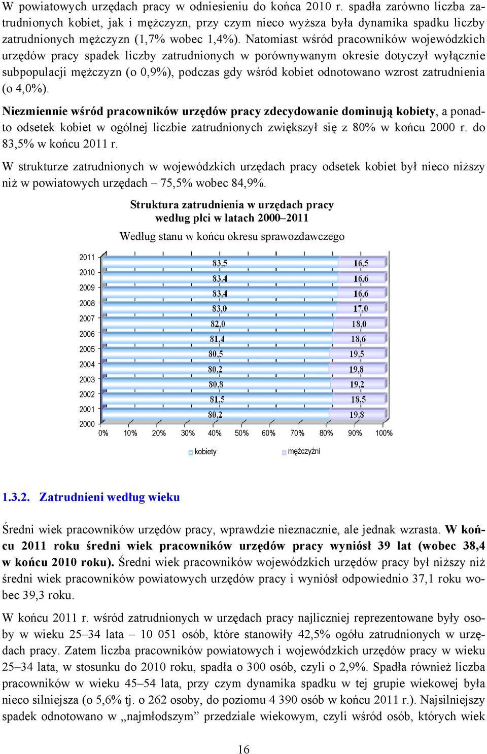 Natomiast wśród pracowników wojewódzkich urzędów spadek liczby zatrudnionych w porównywanym okresie dotyczył wyłącznie subpopulacji mężczyzn (o 0,9%), podczas gdy wśród kobiet odnotowano wzrost